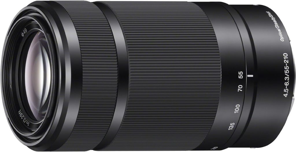 SONY E 55-210mm F4.5-6.3 Lens for SONY E-Mount Cameras (Black) (Renewed)